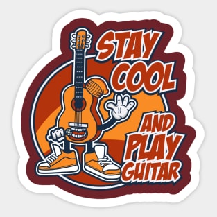 PLAY GUITAR CARTOON Sticker